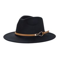 British Retro Woolen Belt Felt Hat Simple Big Brim Jazz Hat main image 2