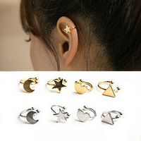Korean Style Star Heart Moon U-shaped Ear Clip Wholesale main image 1