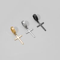 French Fashion Simple Without Pierced Stainless Steel Cross Earrings main image 5