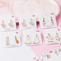 Asymmetrical Fried Egg Donuts Unicorn Earrings Wholesale main image 5