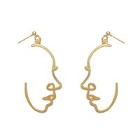 Tide Dating Geometric Exaggerated Personality Face Earrings main image 6