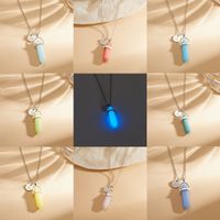 European And American Fashion Creative Luminous Natural Stone Alloy Necklace main image 1