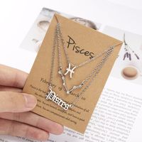 Fashion Symbol Starry Sky English Letter Twelve Constellation Alloy Necklace main image 3