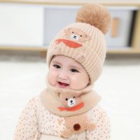 Little Bear Cartoon Children's Hats Bib Baby Hooded Scarf Two-piece Hat main image 5