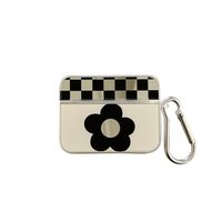 Checkerboard Black Flower Mirror Earphone Protective Shell sku image 1