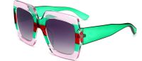 Fashion Translucent Color Striped Square Sunglasses European And American Sunglasses sku image 1