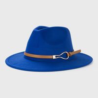 British Retro Woolen Belt Felt Hat Simple Big Brim Jazz Hat sku image 2