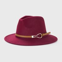 British Retro Woolen Belt Felt Hat Simple Big Brim Jazz Hat sku image 4
