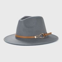 British Retro Woolen Belt Felt Hat Simple Big Brim Jazz Hat sku image 5