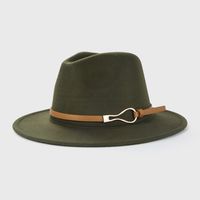 British Retro Woolen Belt Felt Hat Simple Big Brim Jazz Hat sku image 7