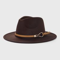 British Retro Woolen Belt Felt Hat Simple Big Brim Jazz Hat sku image 8