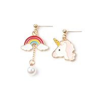 Asymmetrical Fried Egg Donuts Unicorn Earrings Wholesale sku image 19