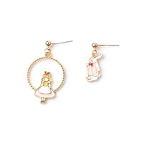 Asymmetrical Fried Egg Donuts Unicorn Earrings Wholesale sku image 8