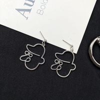 Tide Dating Geometric Exaggerated Personality Face Earrings sku image 3