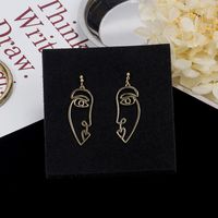 Tide Dating Geometric Exaggerated Personality Face Earrings sku image 5