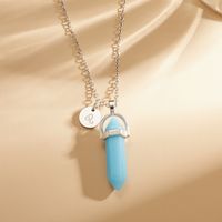 European And American Fashion Creative Luminous Natural Stone Alloy Necklace sku image 6