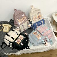 Korean Nylon Backpack Lightweight Large Backpack Middle School Students Wholesale main image 4