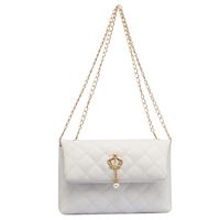 Small Pu Leather Pure Color Pearl Diamond Chain Bag Hander Bag main image 4