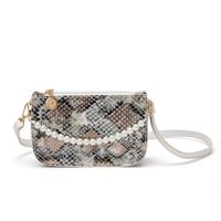 New Street Trend Snake Pattern Square Pearl Portable Messenger Shoulder Bag main image 6