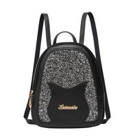 Women's Stitching Solid Color Small Backpack Trend Letter Metal Glitter Checkered Shoulder Bag main image 6
