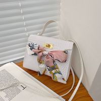 Women's Silk Scarf Bag Fashion Trend Crocodile Pattern Bow One-shoulder Kelly Bag main image 2