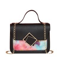 New Fashion Small Square Bag Simple Metal Lock Stitching Contrast Color Popular Shoulder Bag main image 6