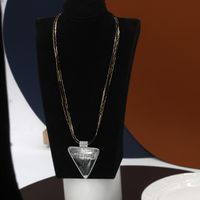 Simple Classic Transparent Triangle Big Pendent Thick Copper Sweater Chain main image 1