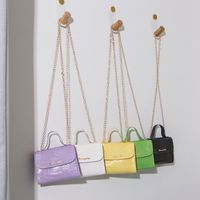 Fashion Handbag Stone Pattern Solid Color Small Square Bag Metal Women's Cute Shoulder Bag main image 1