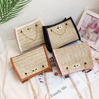 Women's Bags 2021 Fall Straw Woven Bag Pure Color Chain Shoulder Bag main image 1
