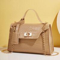 Wholesale  Autumn New Kelly Bag Solid Color Stone Pattern Shoulder Bag main image 3