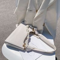 2021 Pearl Fashion Handbags Crocodile Pattern Solid Color Underarm Bag Wholesale main image 5
