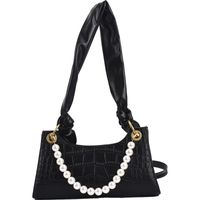 2021 Pearl Fashion Handbags Crocodile Pattern Solid Color Underarm Bag Wholesale main image 6