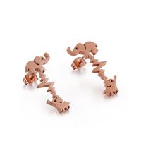 European And American Stainless Steel Cute Elephant Electrocardiogram Earrings sku image 3