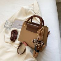 Contrasting Color Handbag 2021 Winter New Fashion Simple Bucket Bag Messenger Bag sku image 5