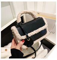 Fashion Plush Fluffy Small Bag Female Furry Messenger Bag Handbag sku image 1