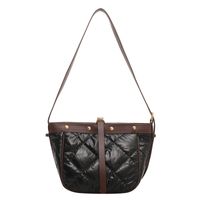 Fashion Pu Soft Leather Women's Bag Messenger Bag Solid Color Rhombus Shoulder Bag sku image 3