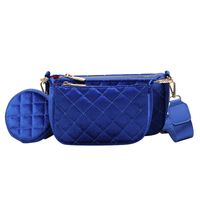 New Simple Velvet Female Bag Plaid Small Square Bag Shoulder Bag Messenger Bag sku image 5