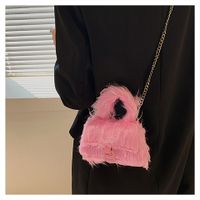 Candy Color Plush Bag Autumn And Winter New Handbag Messenger Bag sku image 1