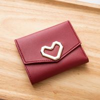 Women's Short Wallet Practical Three-fold Coin Purse Soft-faced Lady Card Bag sku image 1