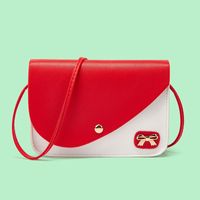 Hit Color Fashion Bow Simple Metal Messenger Cute Shoulder Bag sku image 1