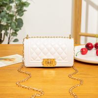 Fashion New Cute Jelly Candy Color Rhombus Square Shoulder Bag sku image 1