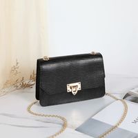 Wholesale Female Bag Trend Lizard Pattern Solid Color Chain Shoulder Bag sku image 3