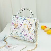 2021 New Women's Small Square Bag Trend Laser Portable Messenger Shoulder Bag sku image 7