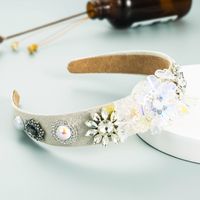 Fashion Personality Baroque Diamond Flower Wide-brimmed Headband sku image 3