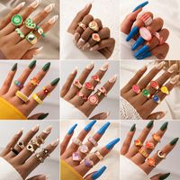 Retro Simple Circle Resin Fashion Popular Color Lady Joint Ring main image 1