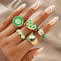 Retro Simple Circle Resin Fashion Popular Color Lady Joint Ring main image 3