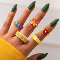 Retro Simple Circle Resin Fashion Popular Color Lady Joint Ring main image 5