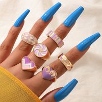 Retro Simple Circle Resin Fashion Popular Color Lady Joint Ring main image 7