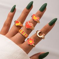 Retro Simple Circle Resin Fashion Popular Color Lady Joint Ring main image 9