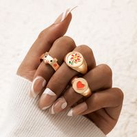 Retro Simple Circle Resin Fashion Popular Color Lady Joint Ring sku image 1